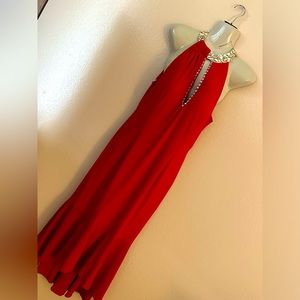 Long gown with gem neck